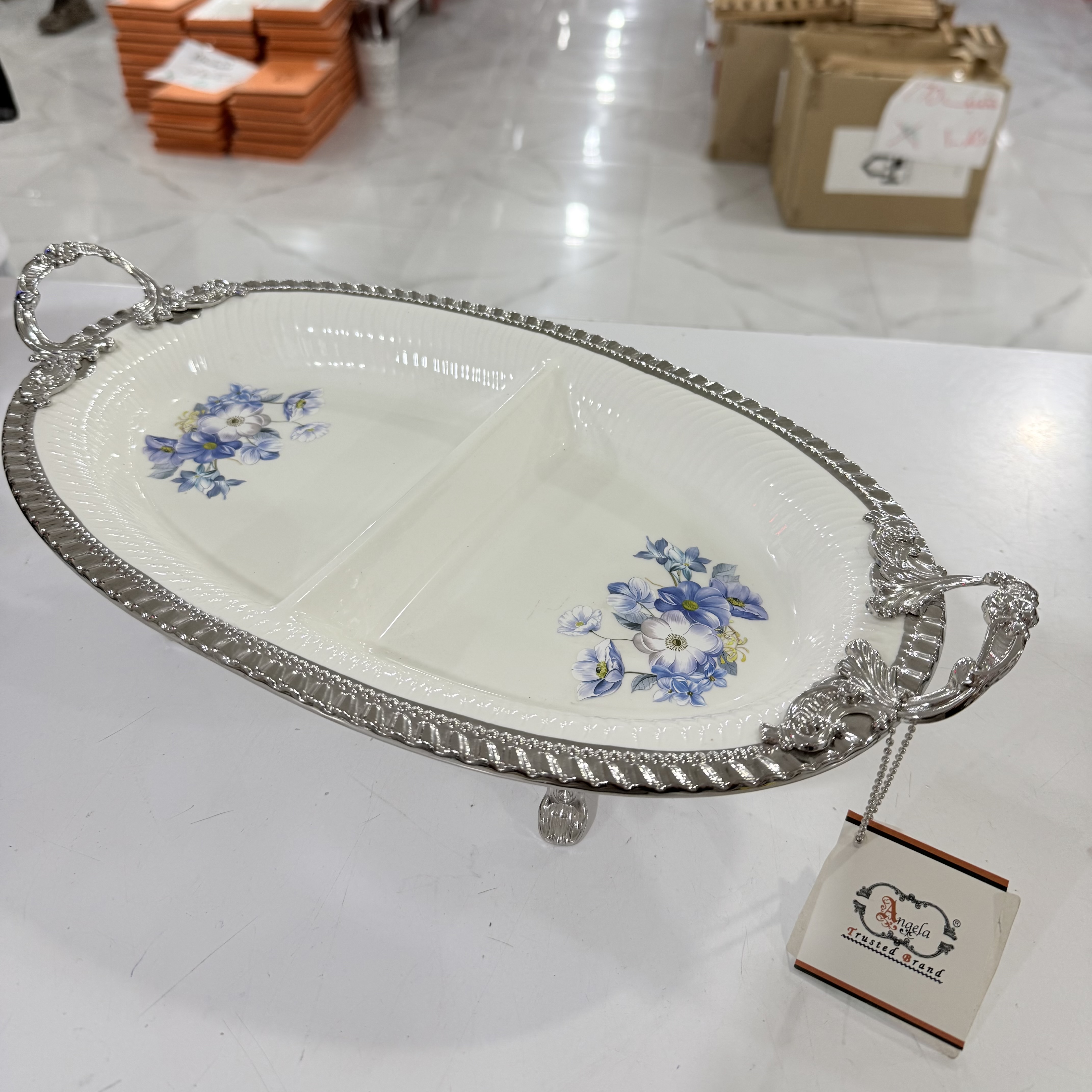 آجیل خوری شیرینی خوری دو قسمتی آنجلا Ab40