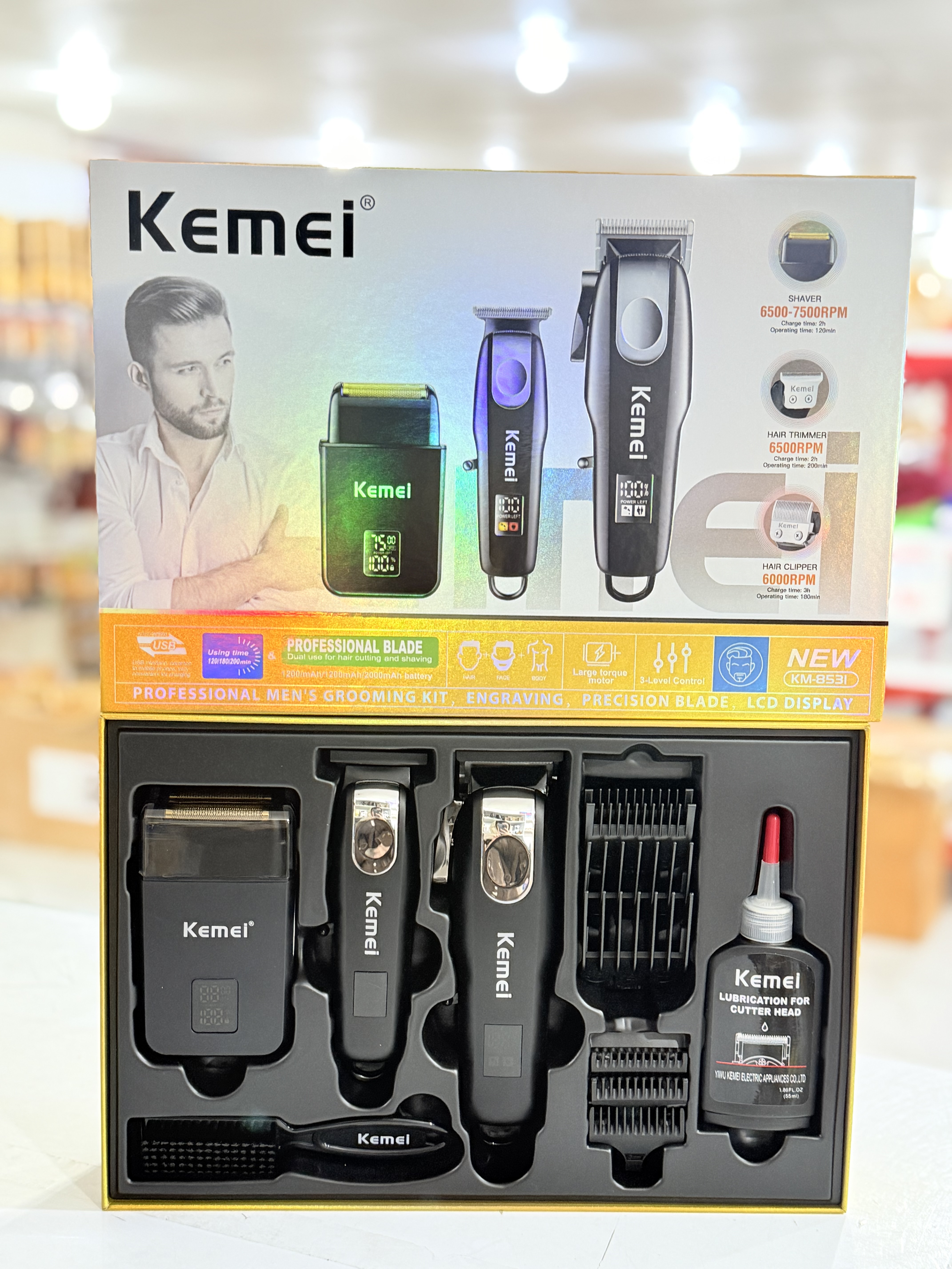 ست ماشین اصلاح کیمی مدل KM-8531 با قابلیت صفرزن