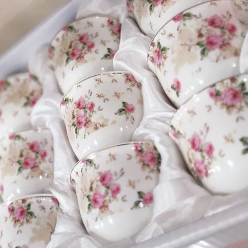 ست شات قهوه خوری عربی بدون دسته 12 عددی سولکاسا گلدار  solecasa