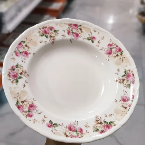 ست بشقاب خورشت خوری۶ عددی سولکاسا گلدار صورتی solecasa