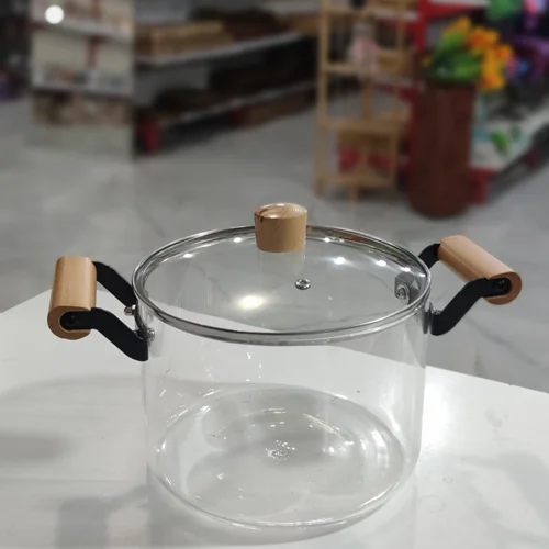 قابلمه پیرکس دسته چوبی سایز ۲۰ ظرفیت 4000میل