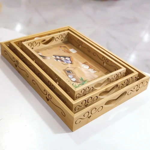 سینی چوبی بامبو وارداتی طرح قلب